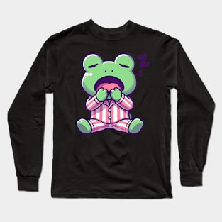 Pajama-Clad Frog: A Design Journey into Whimsical Slumber Long Sleeve T-Shirt